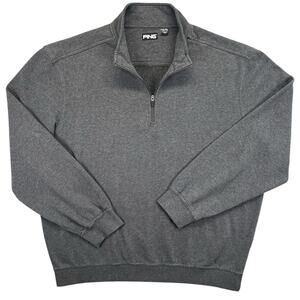 PING Men’s XXL Cotton Quarter Zip Long Sleeve Sweatshirt Gray